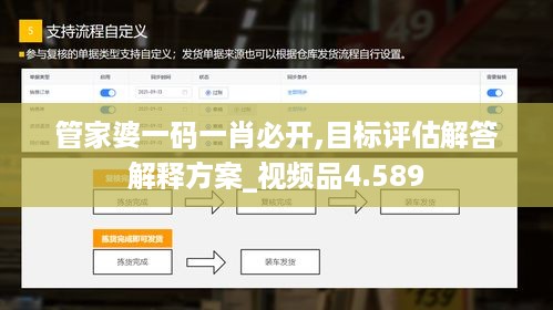 管家婆一码一肖必开,目标评估解答解释方案_视频品4.589