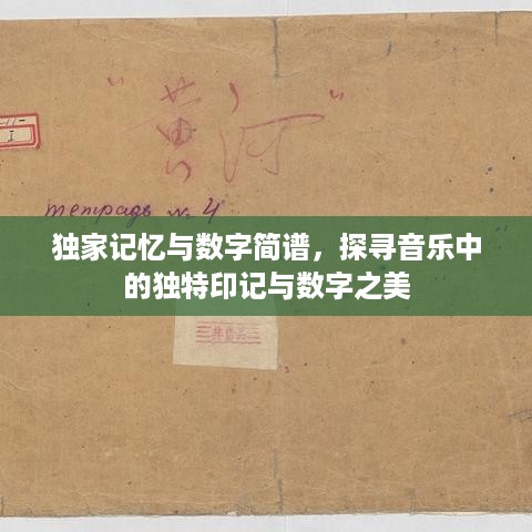 独家记忆与数字简谱，探寻音乐中的独特印记与数字之美