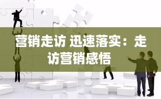 营销走访 迅速落实：走访营销感悟 