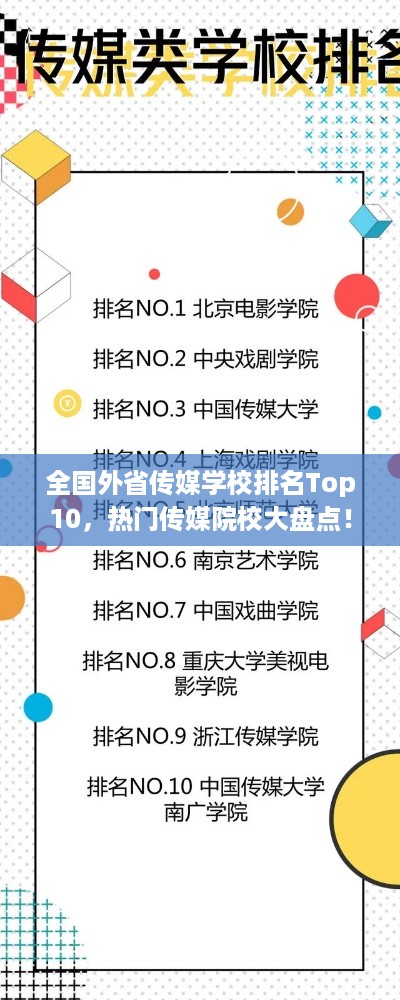 全国外省传媒学校排名Top10，热门传媒院校大盘点！