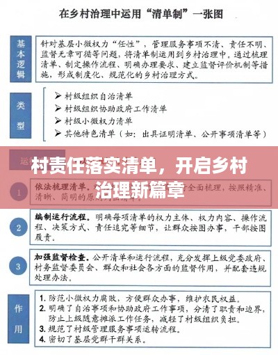 村责任落实清单，开启乡村治理新篇章