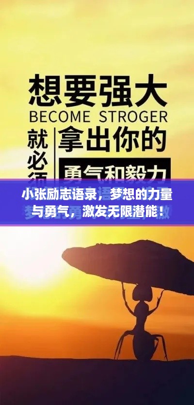 小张励志语录，梦想的力量与勇气，激发无限潜能！
