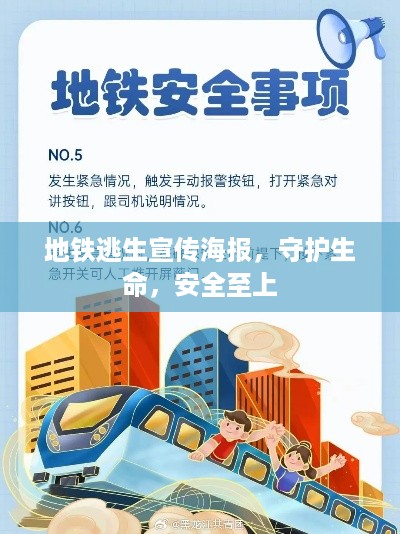 地铁逃生宣传海报，守护生命，安全至上