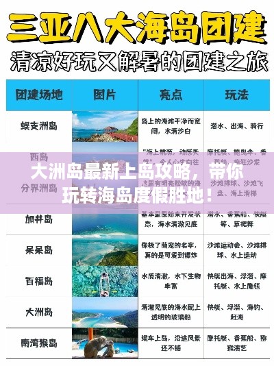 大洲岛最新上岛攻略，带你玩转海岛度假胜地！