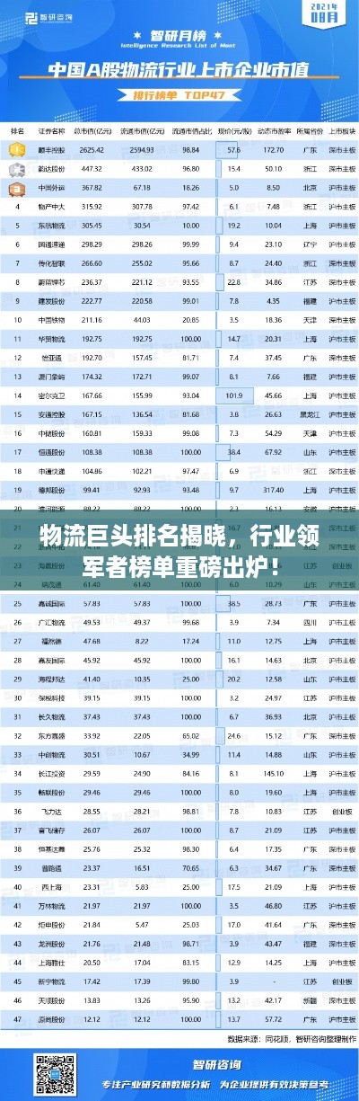 物流巨头排名揭晓，行业领军者榜单重磅出炉！