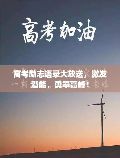 高考励志语录大放送，激发潜能，勇攀高峰！